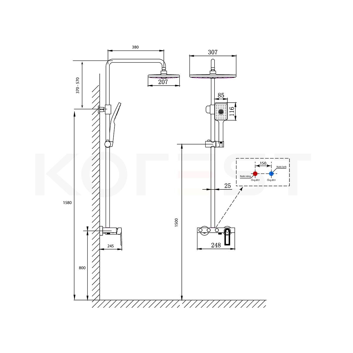 Bản Vẽ Bộ Sen Cây Nhiệt Độ Cao Cấp Korest K1220