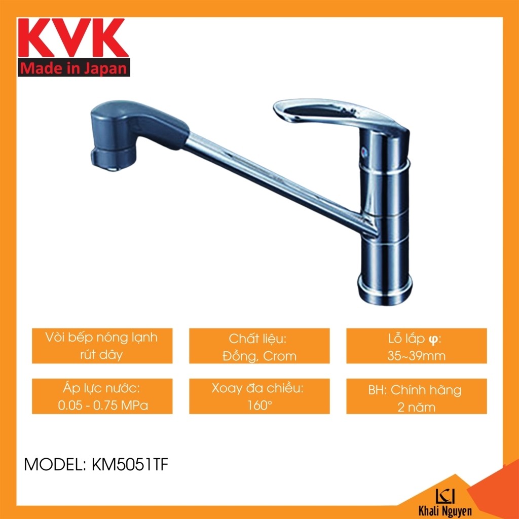 Vòi bếp nóng lạnh KVK KM5051TF