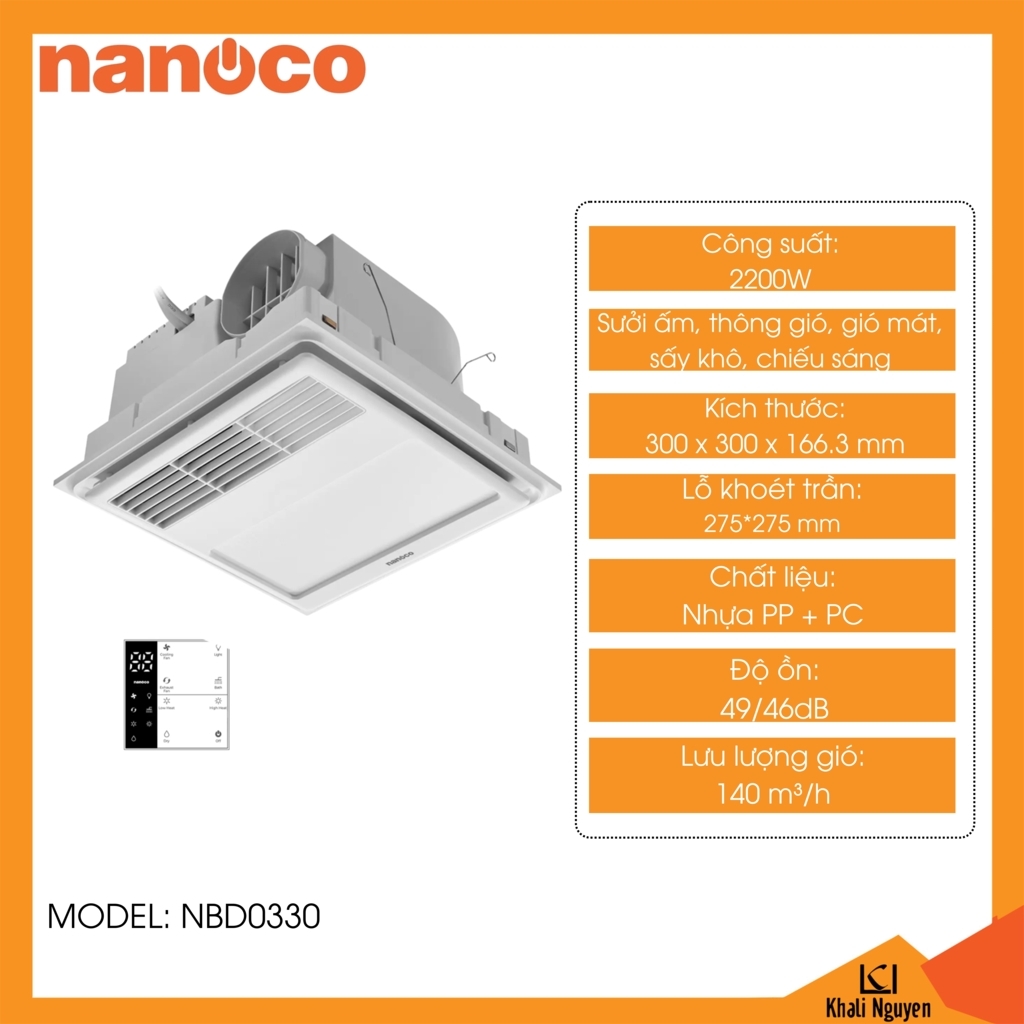 Quạt thông gió Nanoco NBD0330