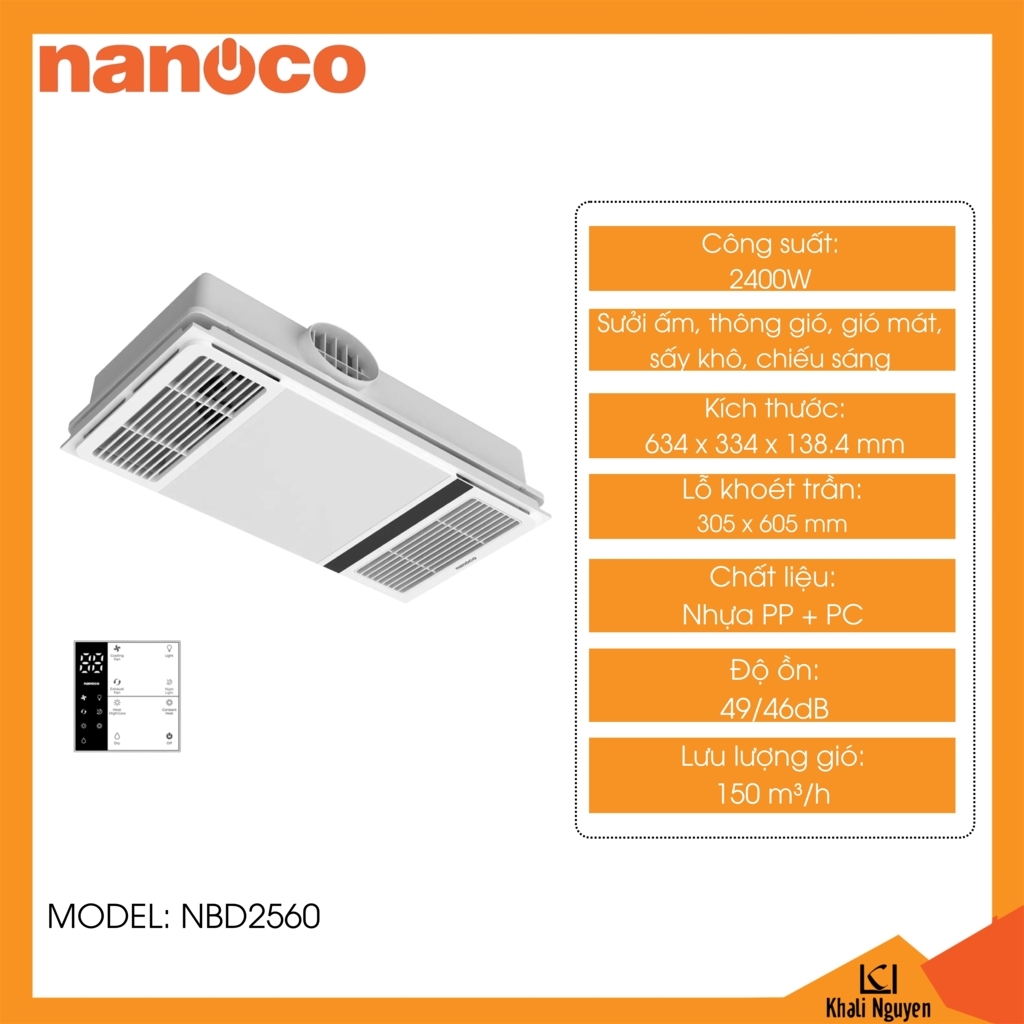 Quạt thông gió Nanoco NBD2560
