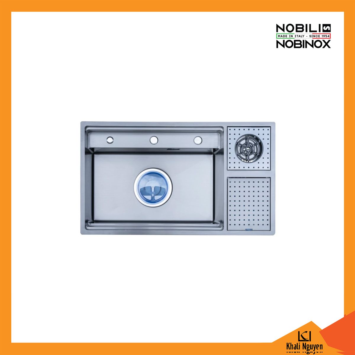 Chậu Rửa Bát 1 Hố Nobinox LUMIA NJ510B 830*480*230 mm