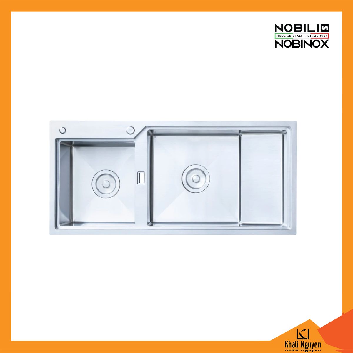 Chậu Rửa Bát 2 Hố Nobinox RAZIA NJ575 1130*520*230mm