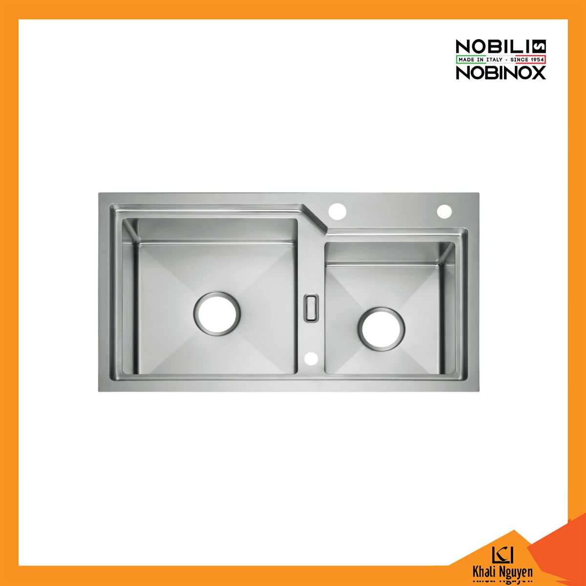 Chậu Rửa Bát 2 Hố Nobinox LUMIA NJ512 830*460*230mm