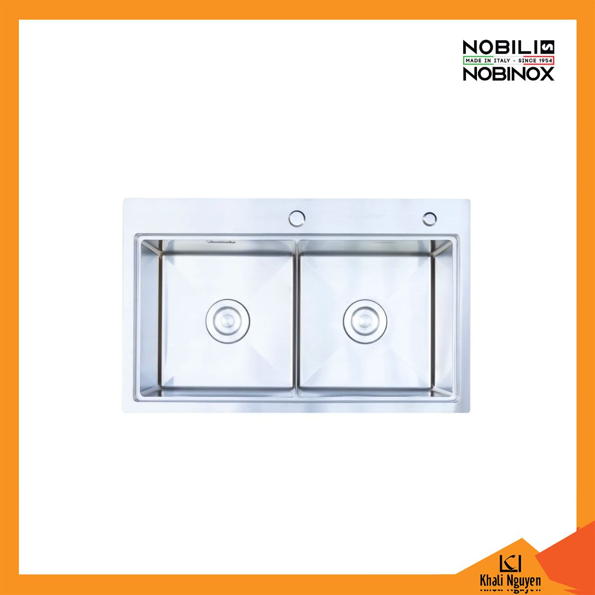 Chậu Rửa Bát 2 Hố Nobinox LUMIA NJ522 780*480*230mm