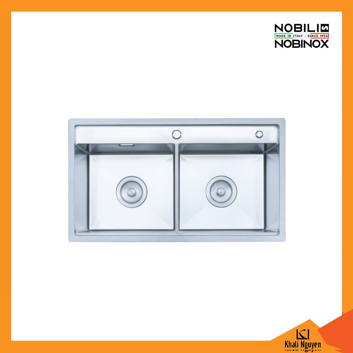 Chậu Rửa Bát 2 Hố Nobinox LUMIA NJ508D 860*485*230mm