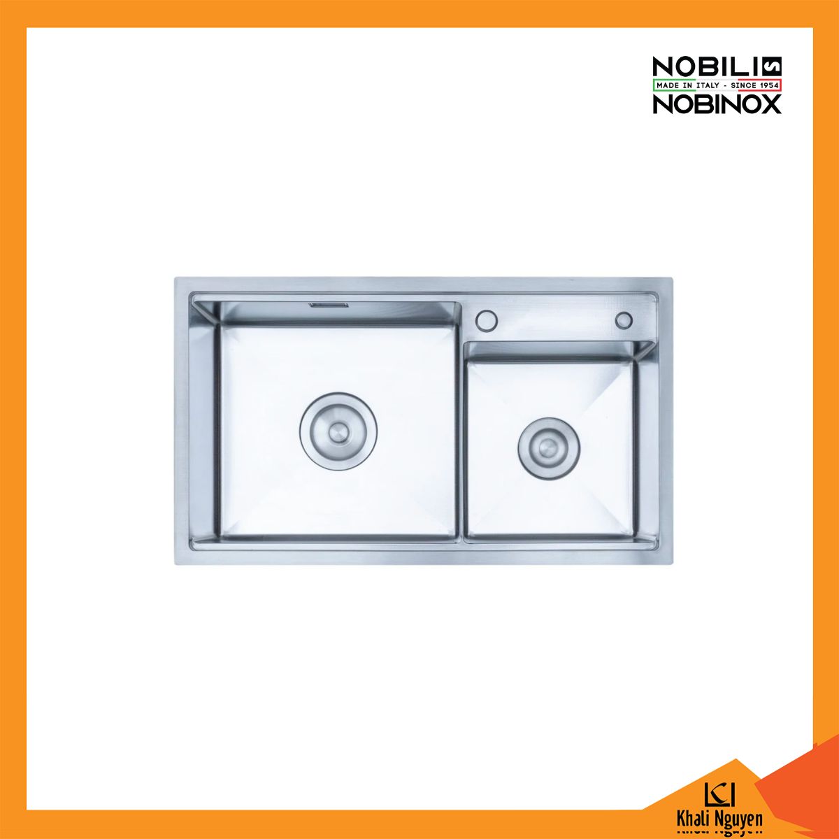 Chậu Rửa Bát 2 Hố Nobinox LUMIA NJ507D 830*480*230mm