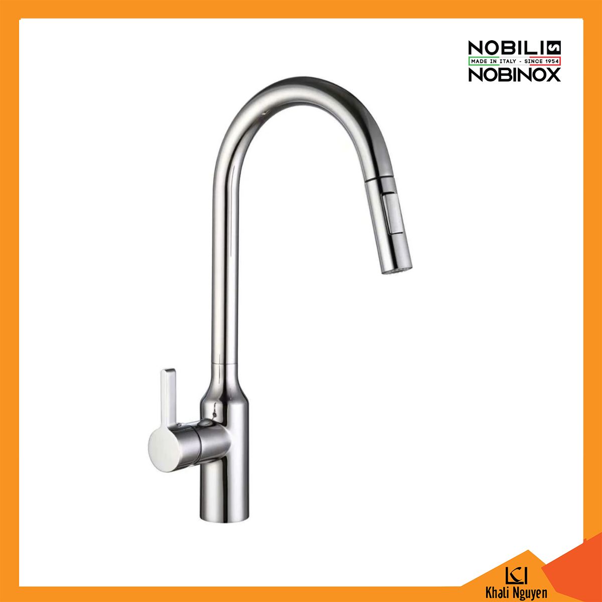 Vòi Rửa Bát Nobinox Aqua Nx660 Dây Rút + Nóng Lạnh + 2 Chế Độ