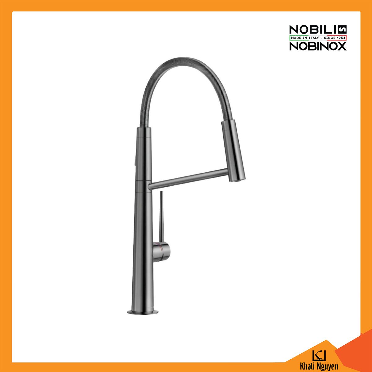 Vòi Rửa Bát NOBILI LEVANTE NB306B Cần Mềm + Nóng Lạnh + 2 Đầu Xả