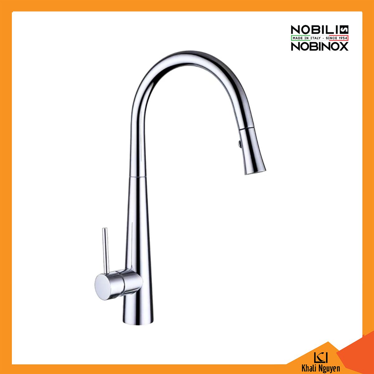 Vòi Rửa Bát Nobinox LOTUS 640 Dây Rút + Nóng Lạnh + 2 Chế Độ