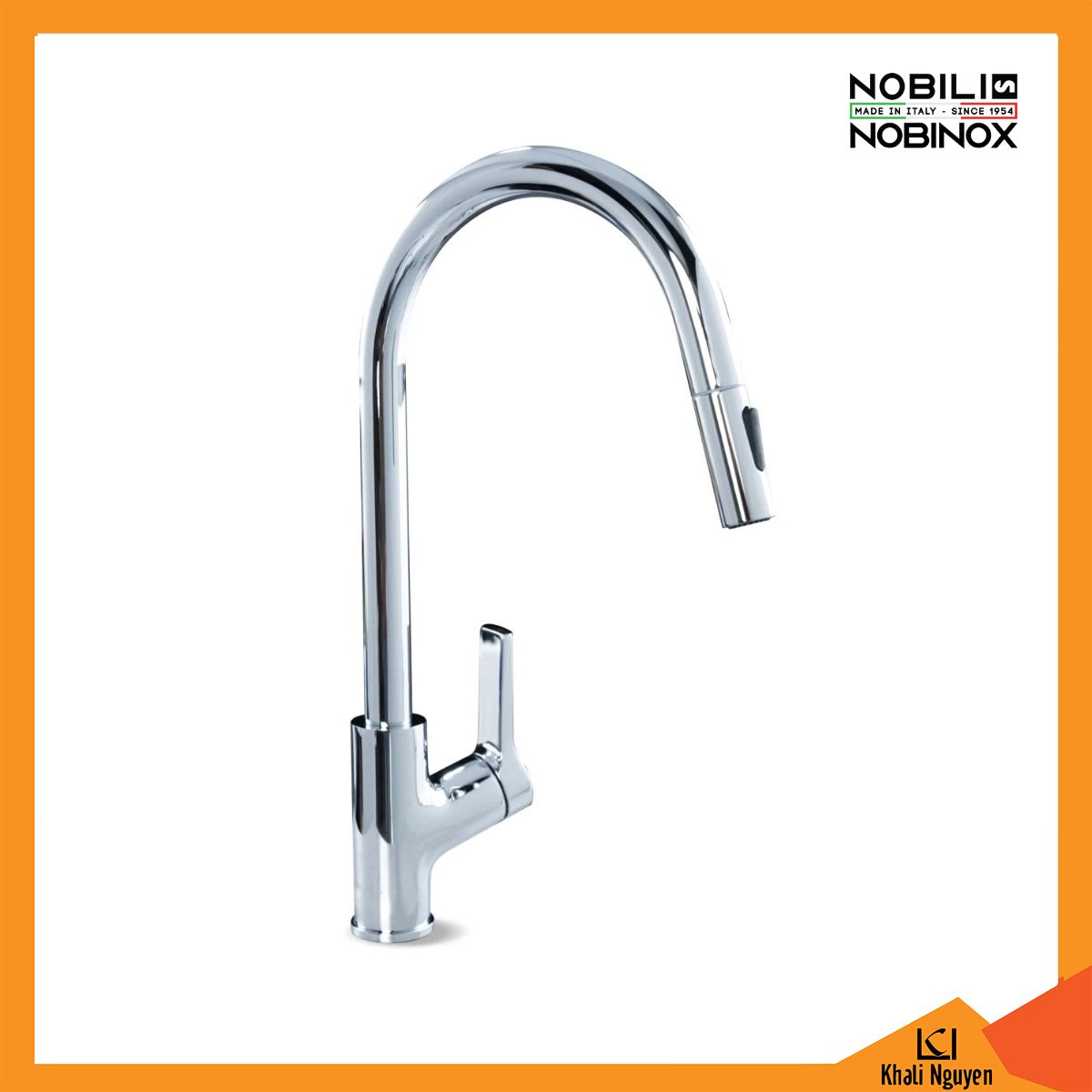 Vòi Rửa Bát Nobinox LOFT NX533 Dây Rút + Nóng Lạnh + 2 Chế Độ