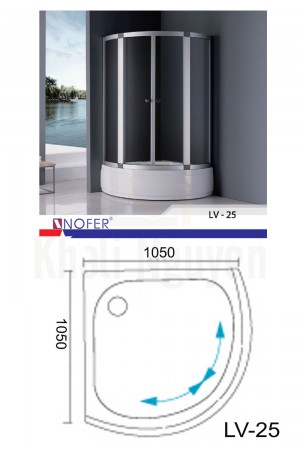 Bản vẽ kỹ thuật phòng tắm vách kính LV-25