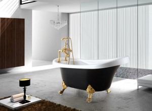 Bồn NG-1718P chất liệu ngọc trai bên ngoài màu đen