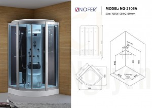 Bản vẽ sơ đồ kỹ thuật phòng xông hơi NG-2105A