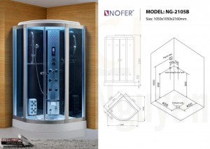 Bản vẽ kỹ thuật phòng xông hơi NG-2105B