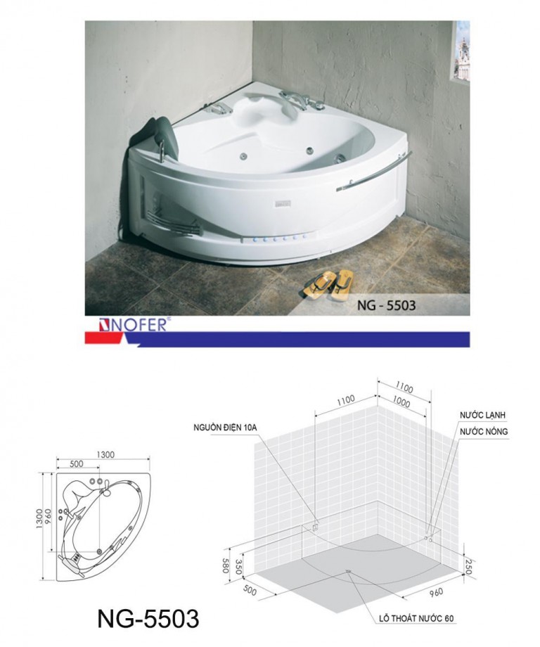 Bản vẽ kỹ thuật bồn tắm NG-5503