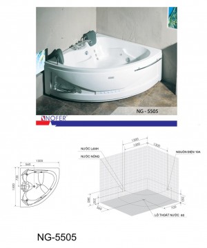 Bản vẽ kỹ thuật bồn tắm Massage NG-5505