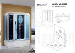Bản vẽ kỹ thuật phòng xông hơi NG-8159B