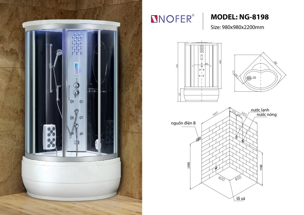 Bản vẽ kỹ thuật phòng xông hơi NG-8198