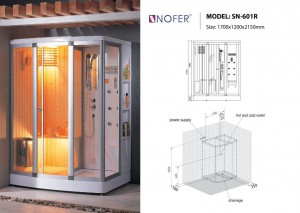 Bản vẽ kỹ thuật phòng xông hơi Nofer SN-601R