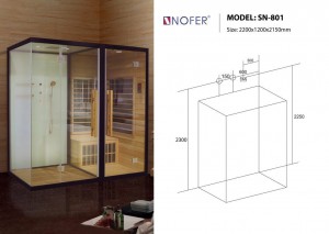 Bản vẽ kỹ thuật phòng xông hơi SN-801