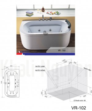 Bản vẽ kỹ thuật bồn tắm VR-102