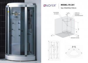 Bản vẽ kỹ thuật phòng xông hơi Nofer VS-201