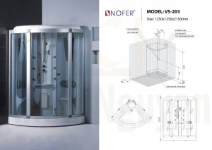 Bản vẽ kỹ thuật phòng xông hơi NOFER VS-203