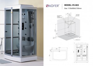 Bản vẽ kỹ thuật phòng xông hơi Nofer VS-803