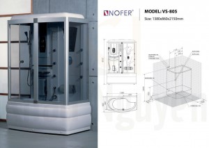 Bản vẽ kỹ thuật  phòng xông hơi Nofer VS-805
