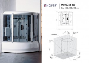 Bản vẽ kỹ thuật phòng xông hơi Nofer VS-809