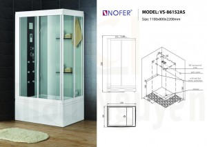 Bản vẽ kỹ thuật Phòng xông hơi VS-86152AS