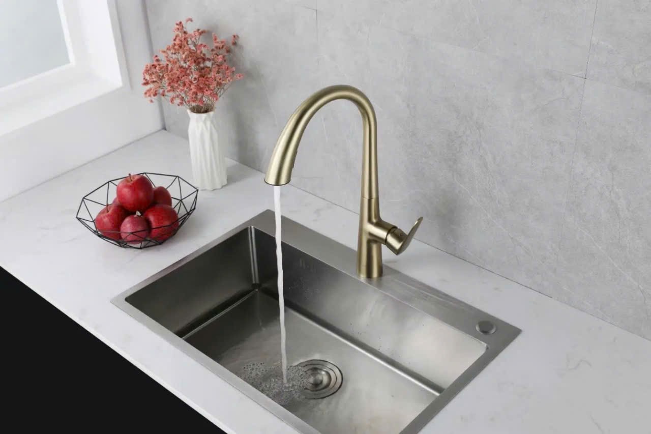 Vòi chậu rửa chén bát bằng đồng - ảnh 10