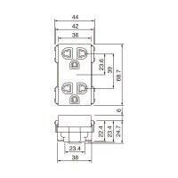 Bản vẽ ổ cắm đôi 3 chấu Panasonic WEV1582-7MYH