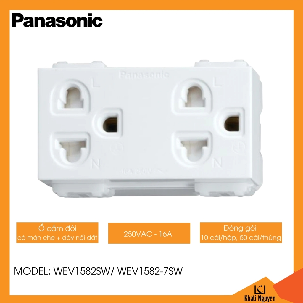 Ổ cắm đôi Panasonic WEV1582SW/ WEV1582-7SW