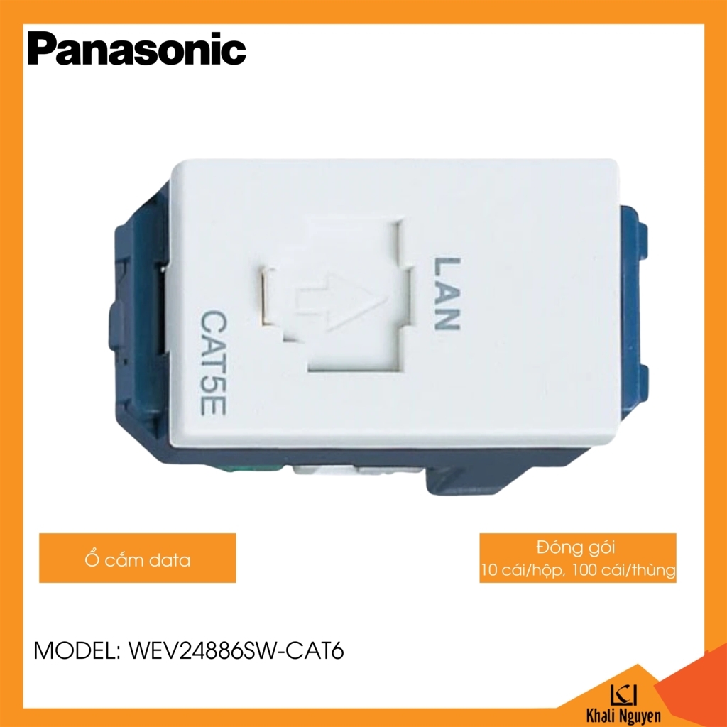 Ổ cắm data Panasonic WEV24886SW-CAT6 dòng Wide
