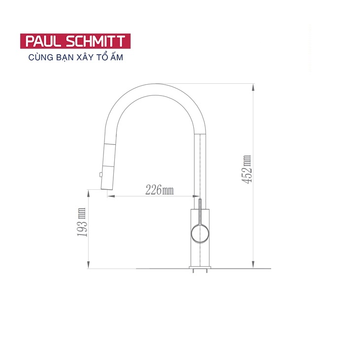 Bản vẽ vòi Bếp Paul Schmitt PA324KB