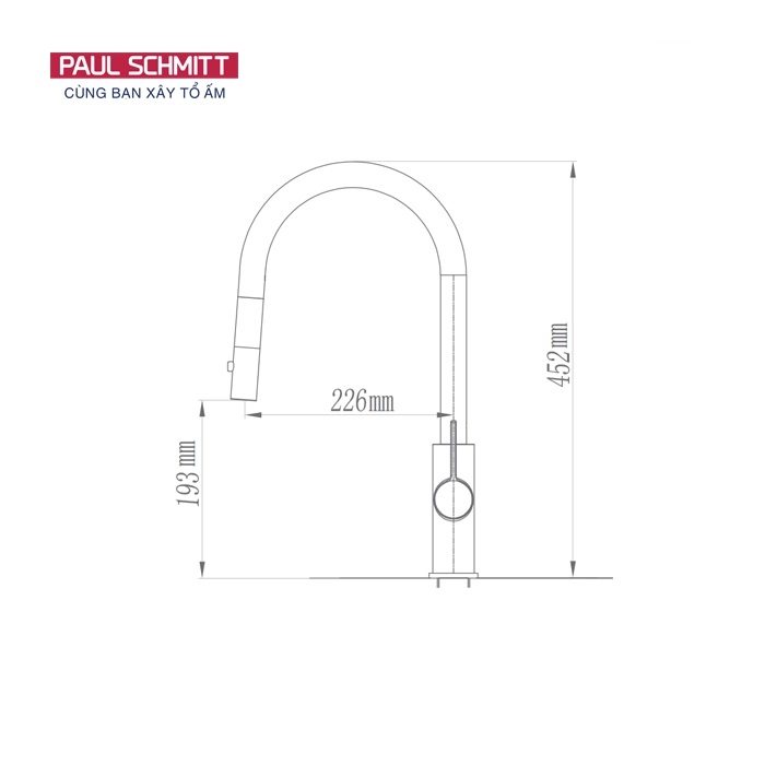 Bản vẽ vòi bếp Paul Schmitt PA324KBG