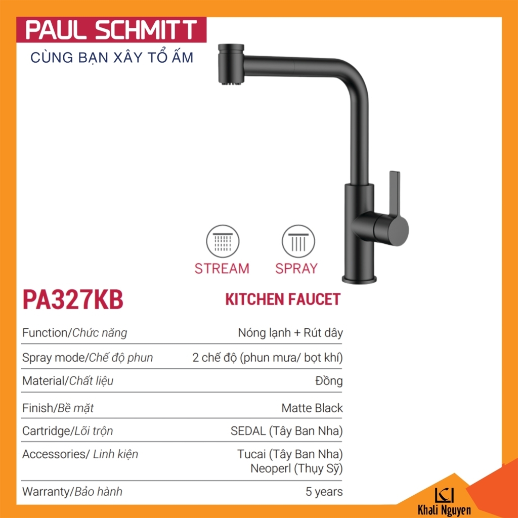 Vòi bếp Paul Schmitt PA327KB