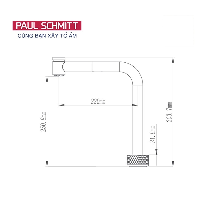 Bản vẽ vòi bếp Paul Schmitt PA329KB