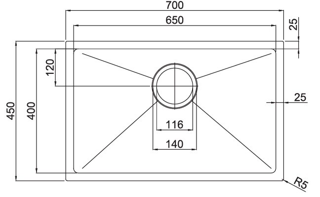 Bản Vẽ Chậu Rửa Bát Handmade Paul Schmitt PA7045-U