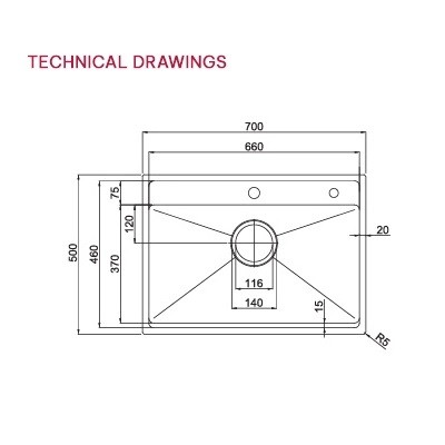 Bản Vẽ Chậu Rửa Bát Paul Schmitt PA7050-TDA