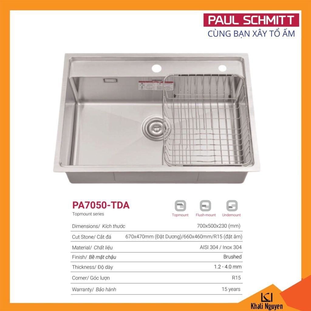 Chậu Rửa Bát Paul Schmitt PA7050-TDA