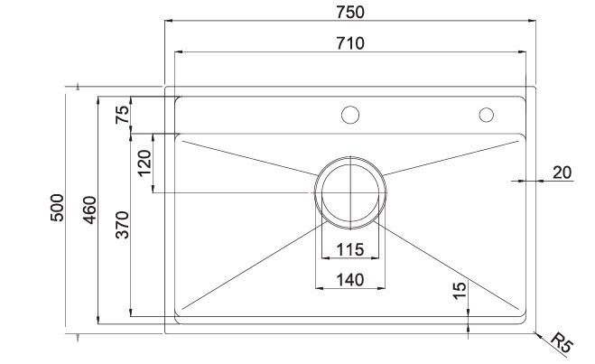 Bản Vẽ Chậu Rửa Bát Paul Schmitt PA7550-TDA