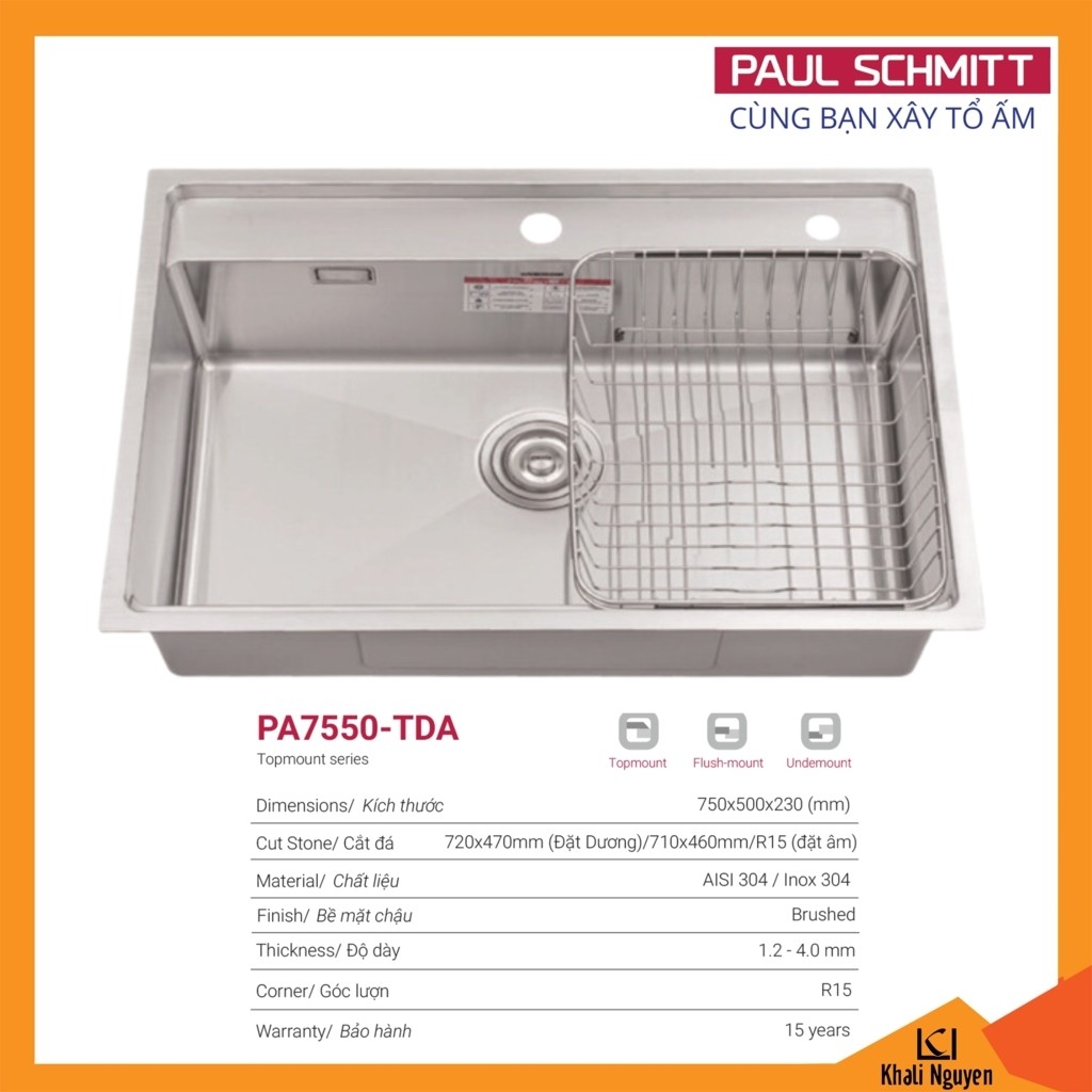 Chậu Rửa Bát Paul Schmitt PA7550-TDA