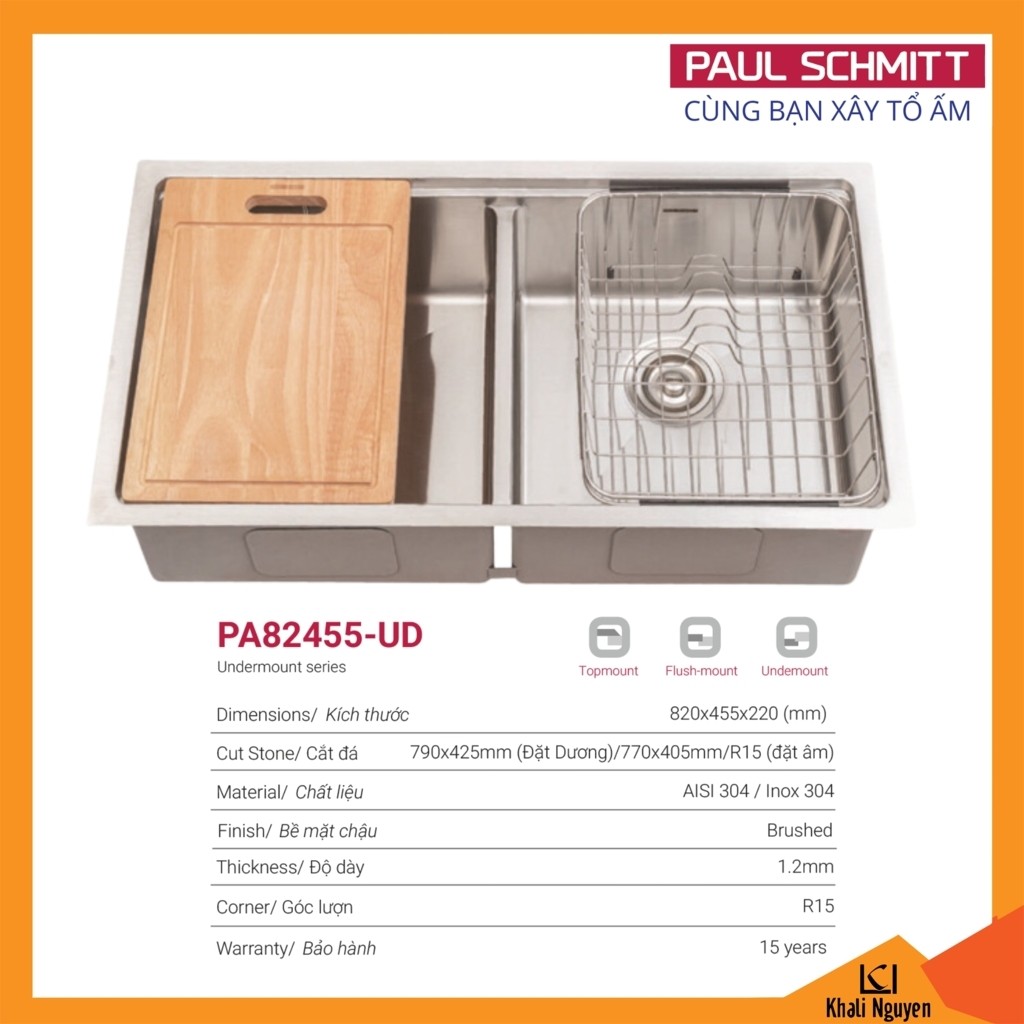 Chậu Rửa Bát Handmade Paul Schmitt PA82455-UD