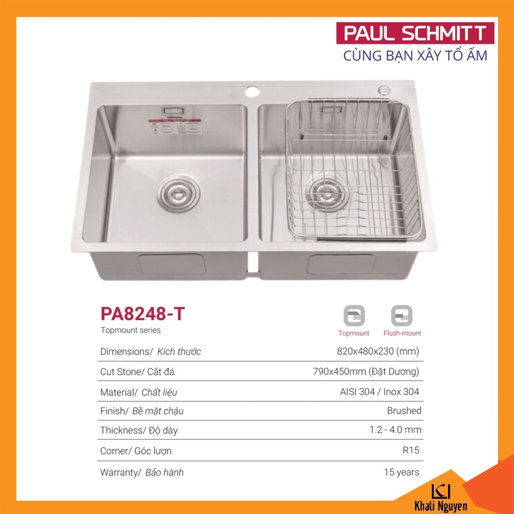 Chậu Rửa Bát Handmade Paul Schmitt PA8248-T