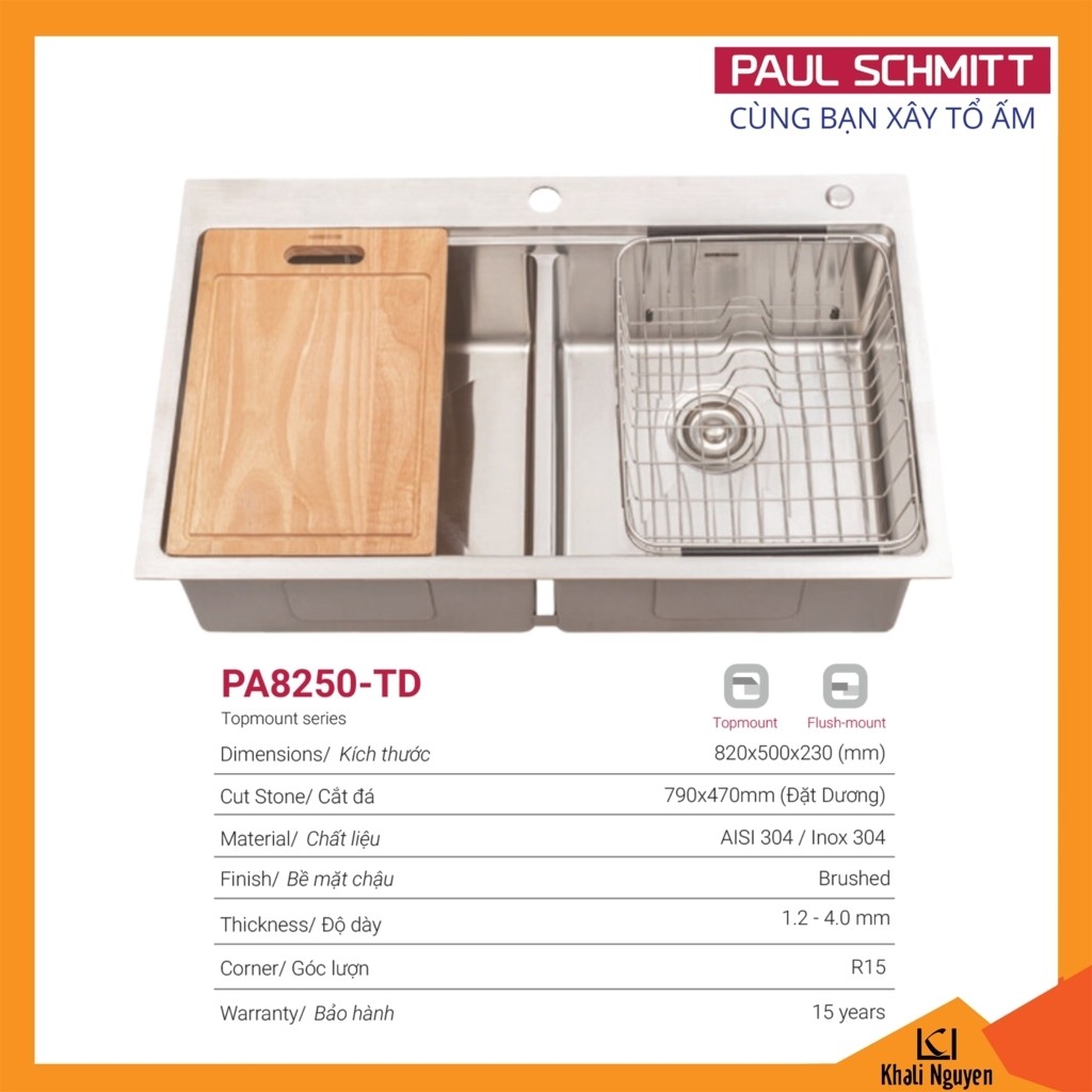 Chậu Rửa Bát Handmade Paul Schmitt PA8250-TD