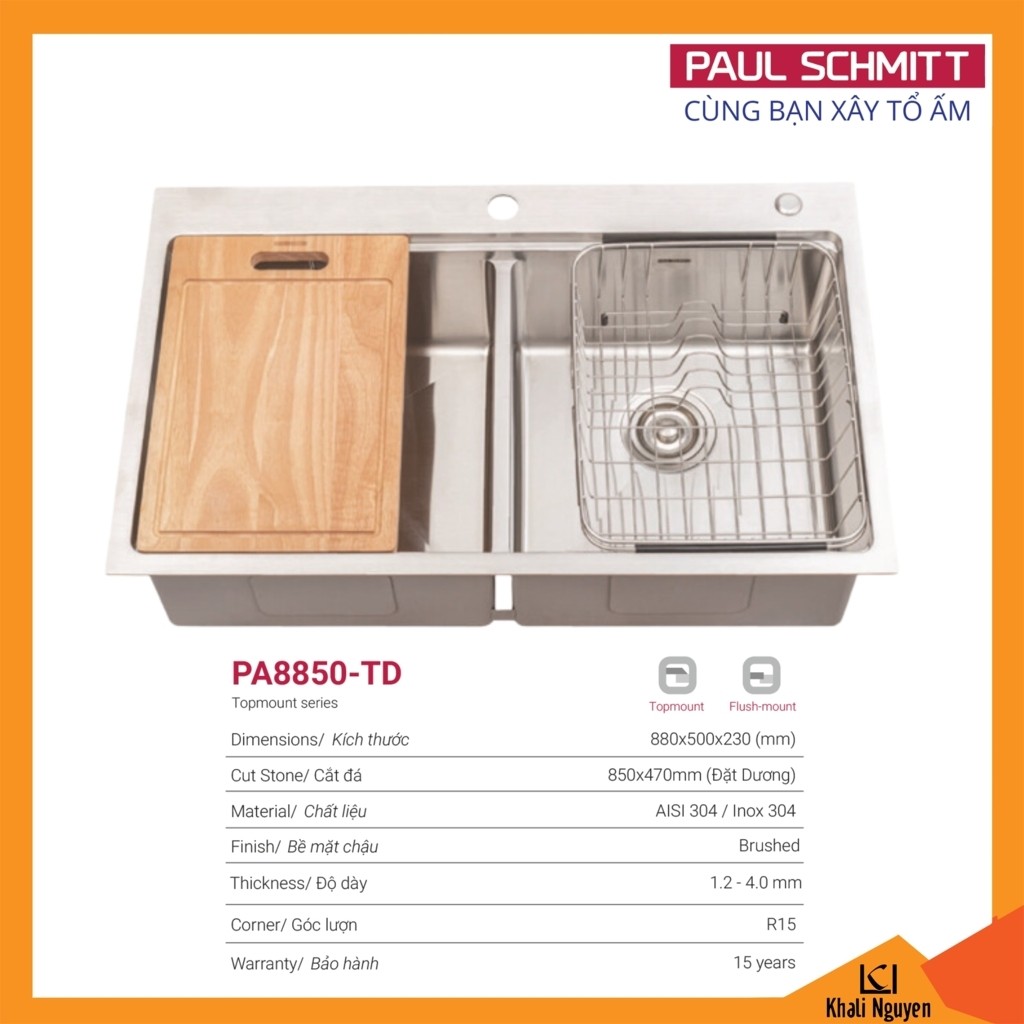 Chậu Rửa Bát Handmade Paul Schmitt PA8850-TD