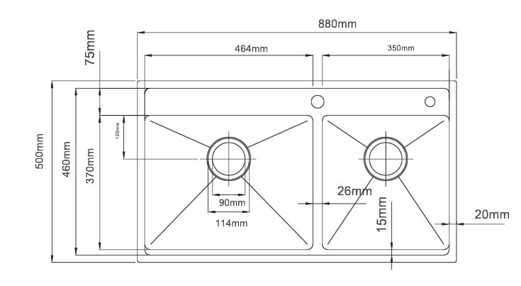 Bản Vẽ Chậu Rửa Bát Handmade Paul Schmitt PA8850-TLDA