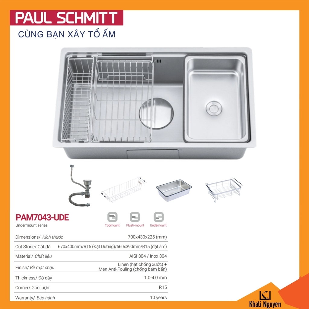 Chậu rửa bát Paul Schmitt PAM7043-UDE